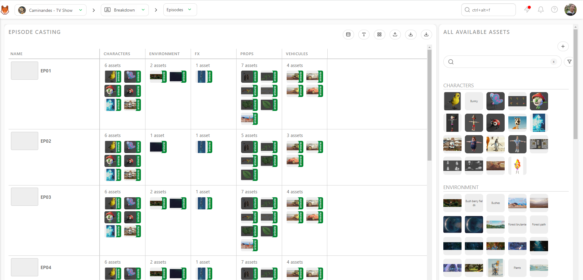 Breakdown episode asset